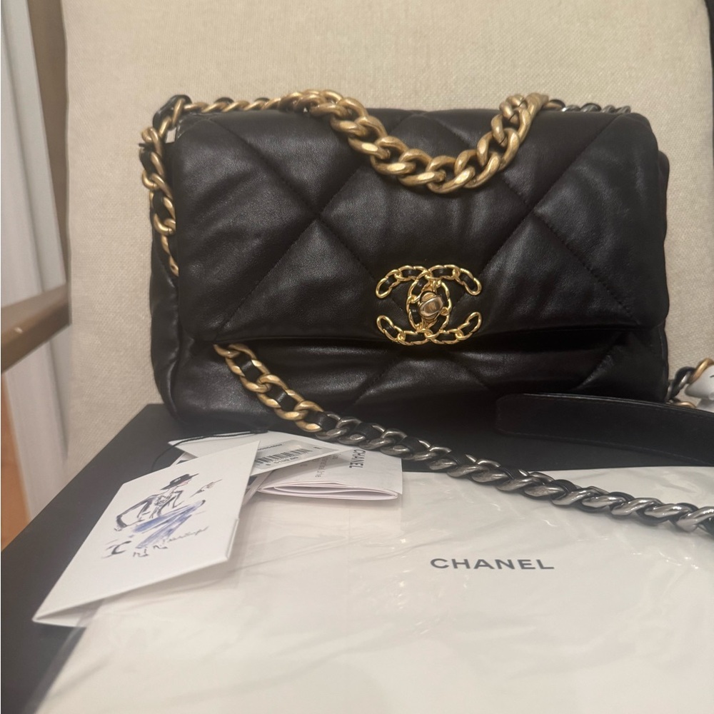 Chanel 19 Black Quilted Leather Bag